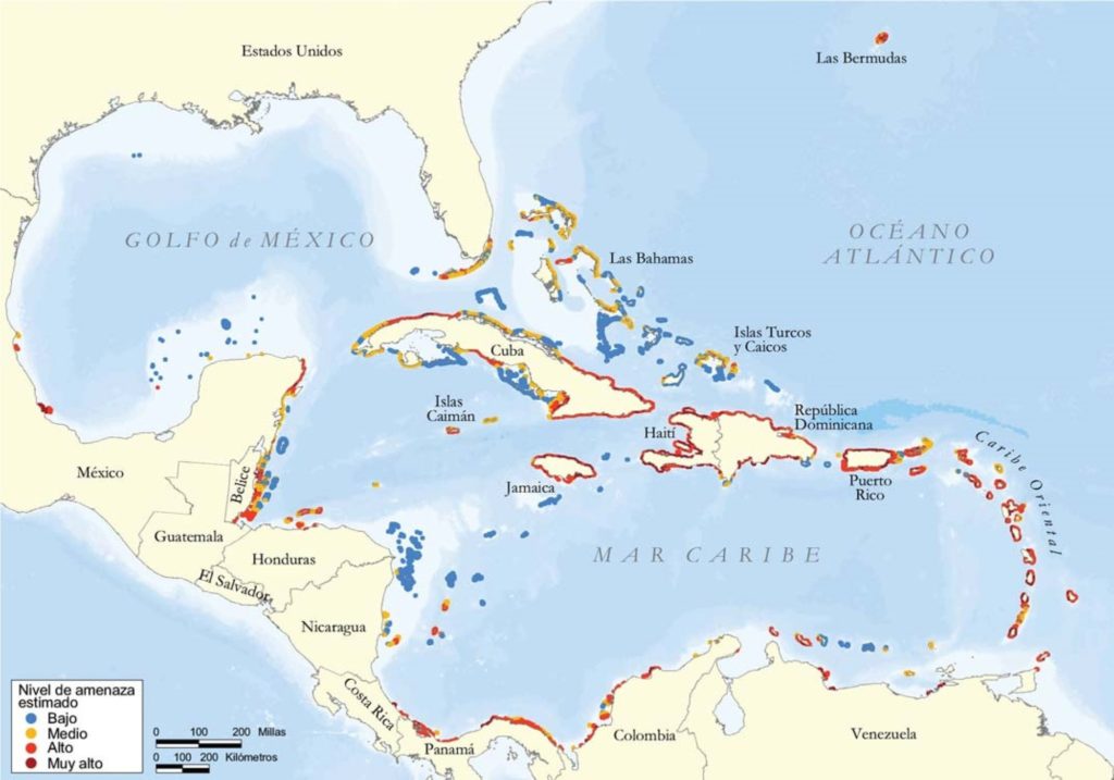 Fuente: Arrecifes del Caribe en Peligro / Lauretta Burke, Jonathan Maidens.