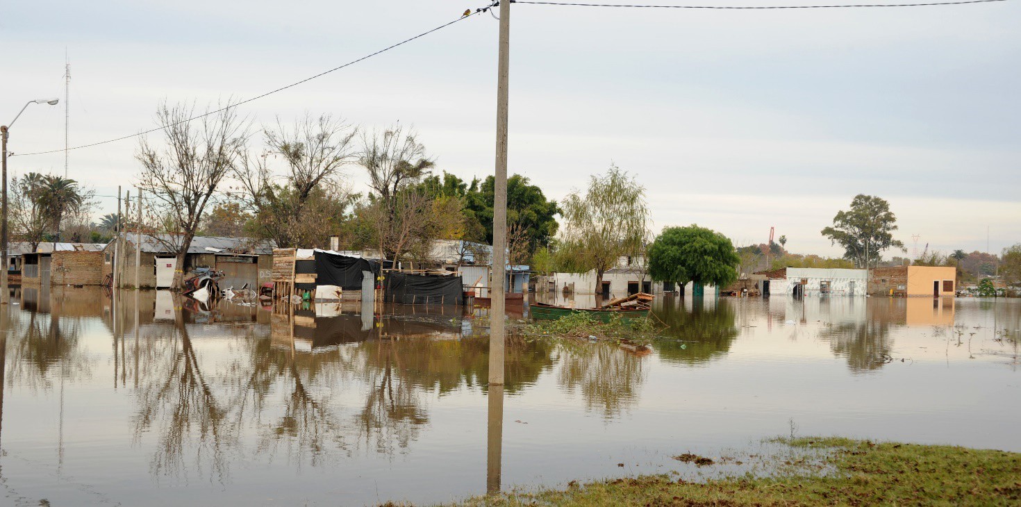 Inundaciones en zona de asentamientos. Créditos: Presidencia Uruguay