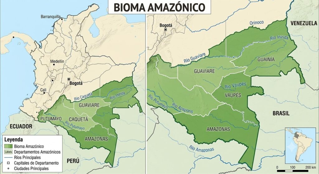 Bioma amazónico colombiano. Imagen: RPV-IA