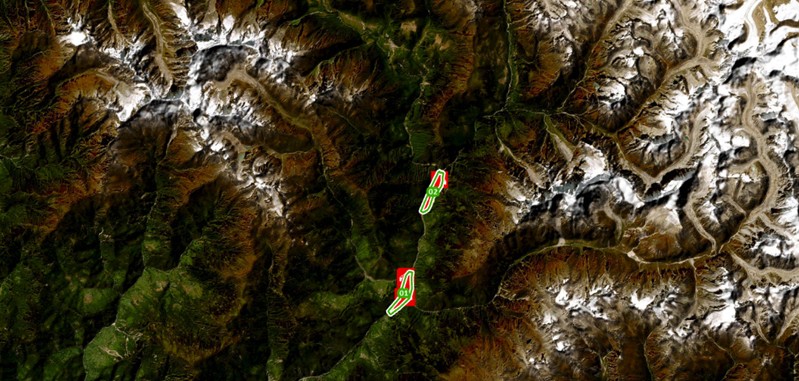 Zonas de Desastre. Imagen Sentinel 2 